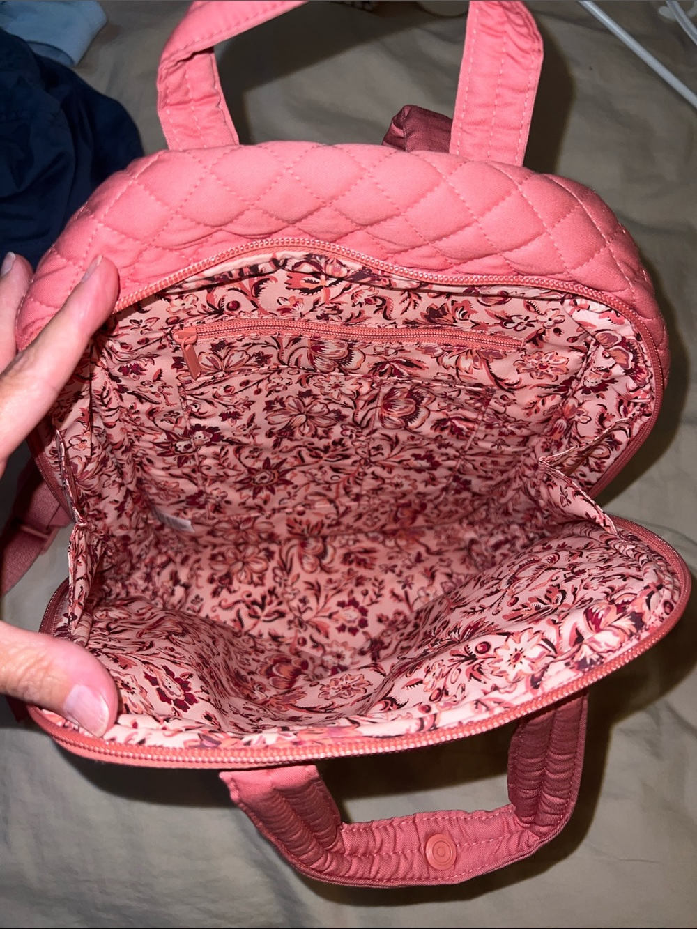 Vera Bradley Quilted Rose Pink Mini Backpack; Like New - Picture 4 of 6